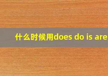 什么时候用does do is are